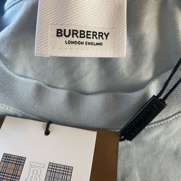 Burberry Jemma coordinates tee Shirt Size XS Pale Blue - Picture 3 of 7